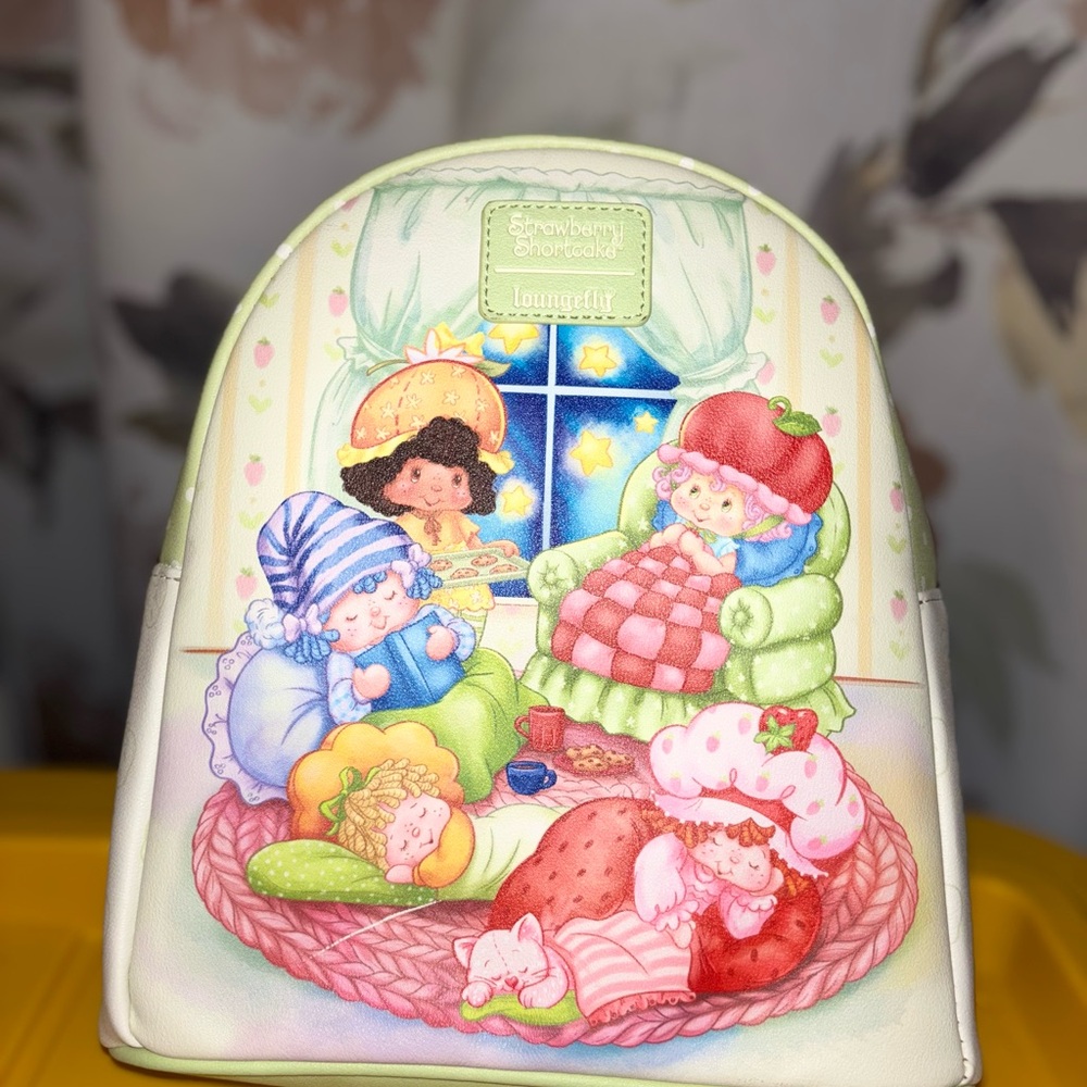 Loungefly Strawberry Shortcake Cream and Multicolor Backpack
